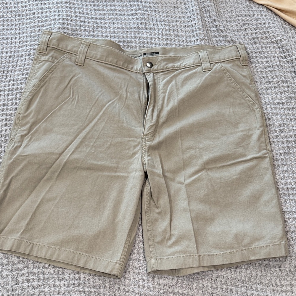 Carhartt Men's Tan Flat-Front Casual Shorts